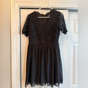 Lulu's Black Lace Midi Dress